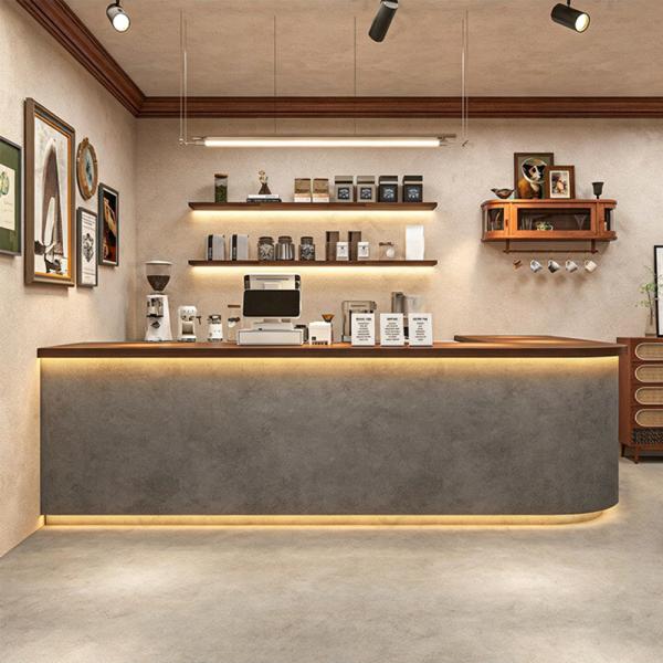 MuXing Dunkelgraue Zement Bar Theke, Empfangstheke, Schlichte Kasse, Vintage-Lackierte Bar Theke/SNBT/
