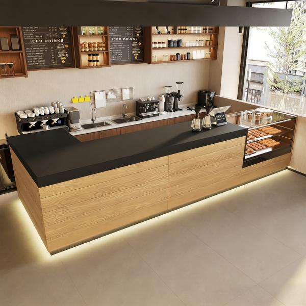 Muxing Moderne Bartheke, schlichte Kassentheke, Ecktheke, Kassentresen für Dessertladen