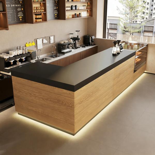 Muxing Moderne Bartheke, schlichte Kassentheke, Ecktheke, Kassentresen für Dessertladen