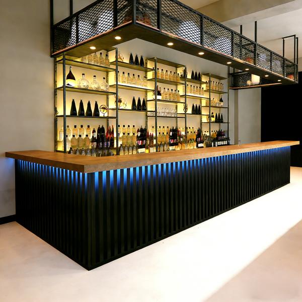 Muxing Moderner minimalistischer Bartresen/Theke Bartheke  individuell gefertigter großer Bartresen Barempfangstheke /HCTG ZJ/