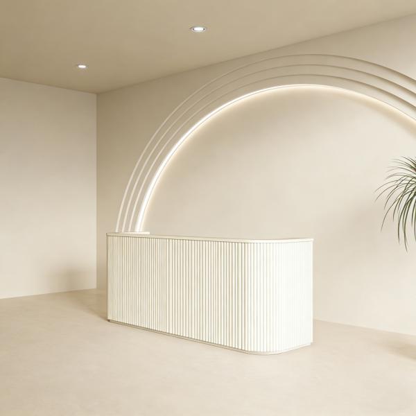 Geschäft Salon Empfangstisch Theke Tresen Kasse Laden Beige 300*60cm 【DZK-B3 300】