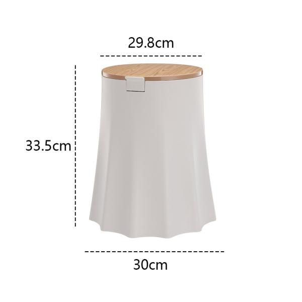 MuXing Plastik Mülleimer, Abfalleimer, Robuster Abfallbehälter, Papierkorb für Büros, Küche und Wohnzimmer Weiß 29,8 x 33,5 cm /TG3700/