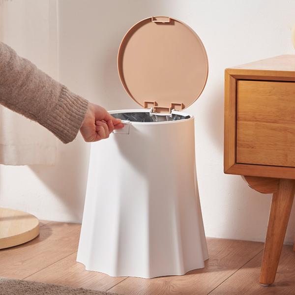 MuXing Plastik Mülleimer, Abfalleimer, Robuster Abfallbehälter, Papierkorb für Büros, Küche und Wohnzimmer Weiß 29,8 x 33,5 cm /TG3700/