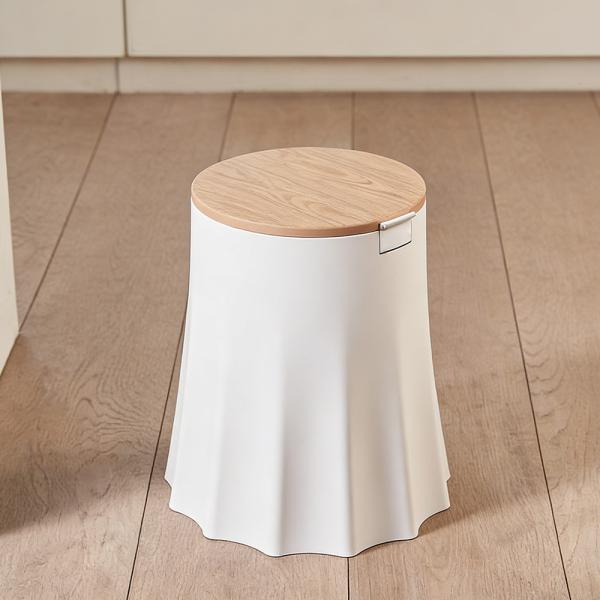 MuXing Plastik Mülleimer, Abfalleimer, Robuster Abfallbehälter, Papierkorb für Büros, Küche und Wohnzimmer Weiß 29,8 x 33,5 cm /TG3700/