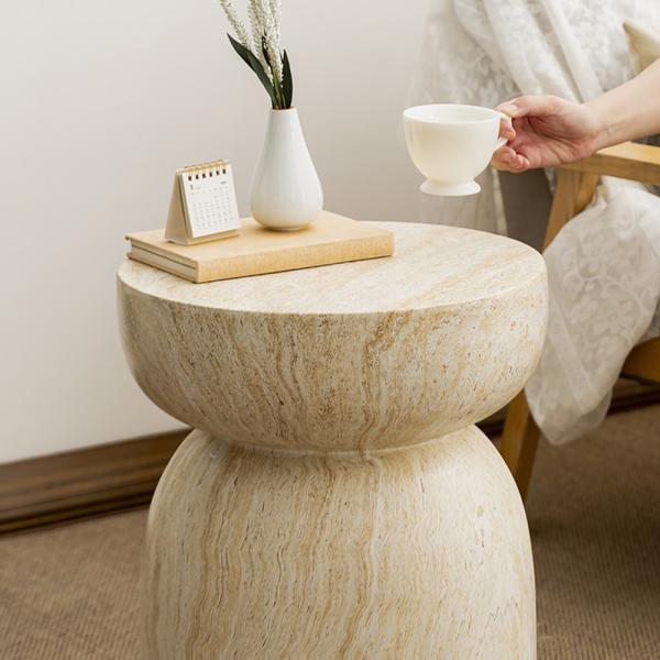 Muxing Runder Couchtisch & Beistelltisch – moderner Wohnzimmertisch, Sofatisch, Kaffeetisch, Teetisch, dekorativer Loungetisch 40*47.5cm /XPZCJ/