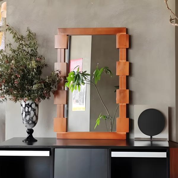 MuXing Vollholz Ganzkörperspiegel, Wandspiegel für Zuhause, Eingangsbereich Spiegel, Ideal als Ankleidespiegel für Flur oder Badezimmer 50x80 cm 【ZGCJ2689】