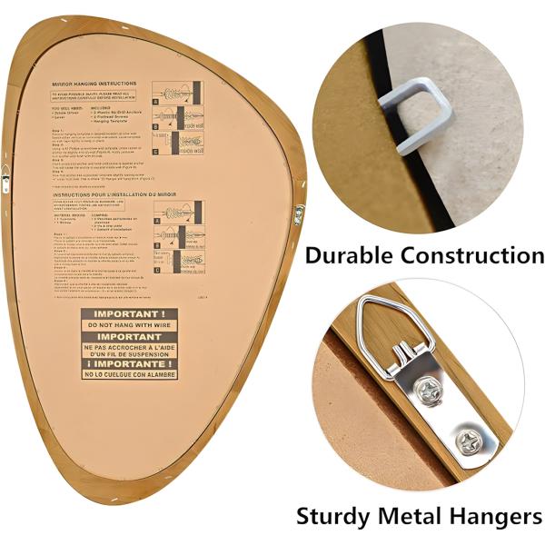 MuXing Wandmontierter Schminkspiegel für Zuhause, Waschtisch Spiegel, Schlafzimmer Kosmetikspiegel, Wandspiegel