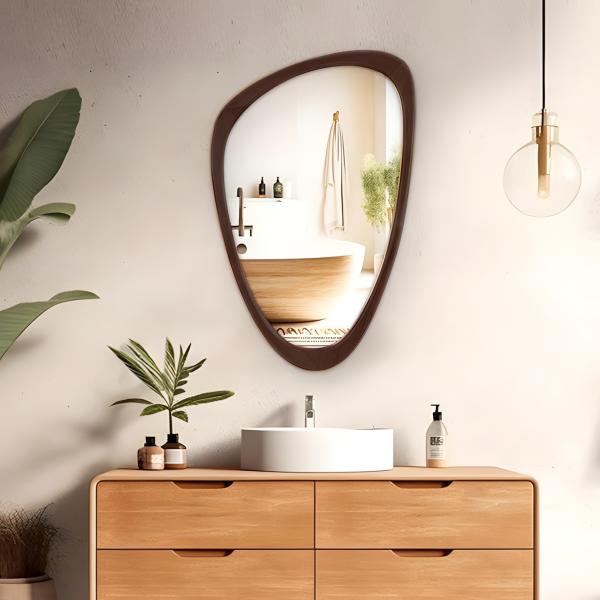 MuXing Wandmontierter Schminkspiegel für Zuhause, Waschtisch Spiegel, Schlafzimmer Kosmetikspiegel, Wandspiegel