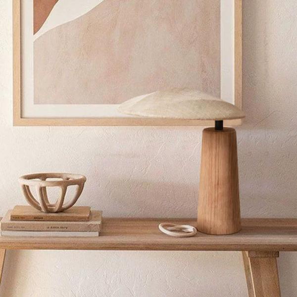 Muxing 3-Farbwechsel Tischlampe aus Massivholz, Nachttischlampe, Stimmungslicht für Schlafzimmer, Wohnzimmer und Dekoration, 25x20x30 cm /JYTD/