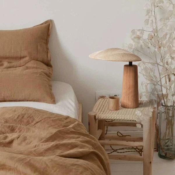 Muxing 3-Farbwechsel Tischlampe aus Massivholz, Nachttischlampe, Stimmungslicht für Schlafzimmer, Wohnzimmer und Dekoration, 25x20x30 cm /JYTD/