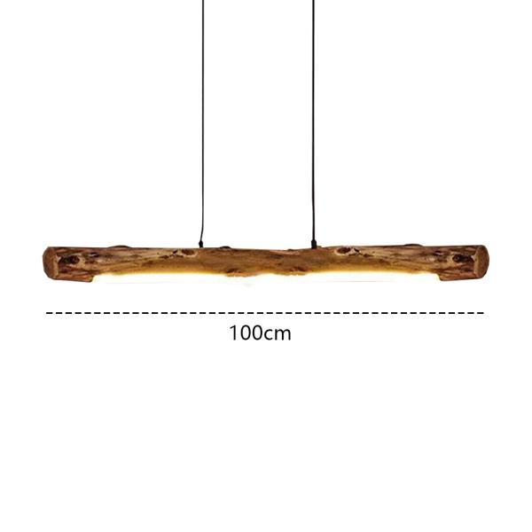 MuXing Pendelleuchte aus Massivholz – Stilvolle Energiesparende Deckenlampe für Wohnzimmer, Esszimmer, Cafés, Bar, Hängelampe, Design Lampe 100x8cm /SMDD100/
