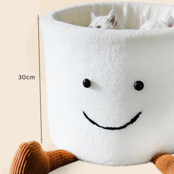 Muxing Warmhaltendes Haustierbett für Katzen und Hunde, Bequeme Katzenhöhle, Pet Nest, Weiches Katzenbett, Haustierbett, Cozy Pet Bed Weiß 35*30cm【MWW78】