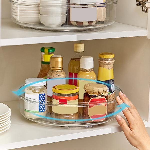 Muxing Drehbarer Gewürz-Organizer für die Küche, Gewürz-Aufbewahrungsbox & Küchen-Aufbewahrungsbox, platzsparendes Gewürzregal 30 × 8 cm