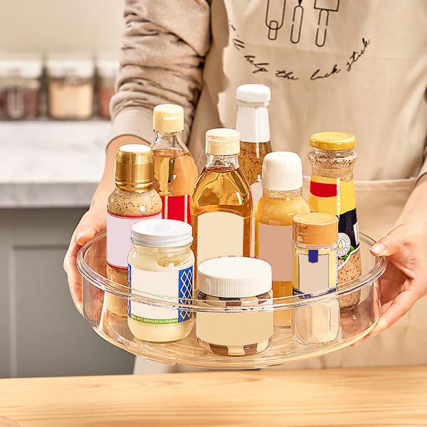 Muxing Drehbarer Gewürz-Organizer für die Küche, Gewürz-Aufbewahrungsbox & Küchen-Aufbewahrungsbox, platzsparendes Gewürzregal 30 × 8 cm