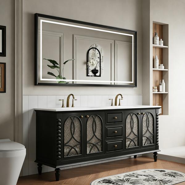 MuXing Badmöbel-Set mit Sinterstein Waschbecken, Badezimmer Set, Waschtisch mit Unterschrank, Waschtischkombination 130cm