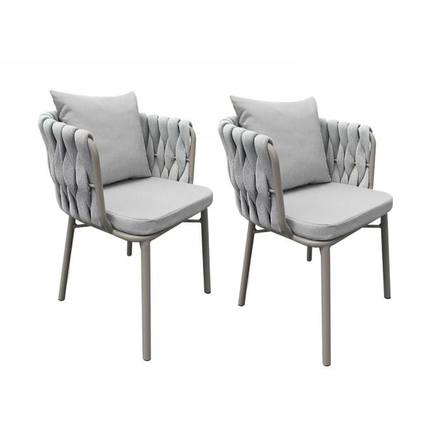 Muxing  2er-Set  Outdoor-Stuhl Campingstuhl Gartenstuhl Freizeitstuhl Armlehnenstuhl Geflechtstuhl für den Außenbereich/Garten 56×63×77cm [BZ-34]