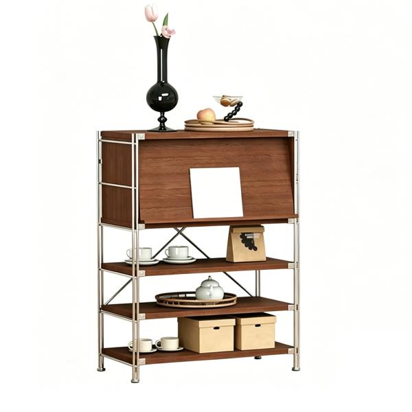 MuXing Regal Aufbewahrungsschrank, Vitrine Sideboard Beistellschrank, Stauraumschrank für Wohnzimmer, Esszimmer, Flur und Schlafzimmer 110x80x40cm /LYJY-80/