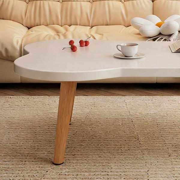 MuXing Kleiner Moderner Couchtisch, Stilvoller Beistelltisch für Wohnzimmer, Vielseitiger Teetisch, Perfekt als Kaffee-Tisch Weiß 60*40*30cm 【VB563G】
