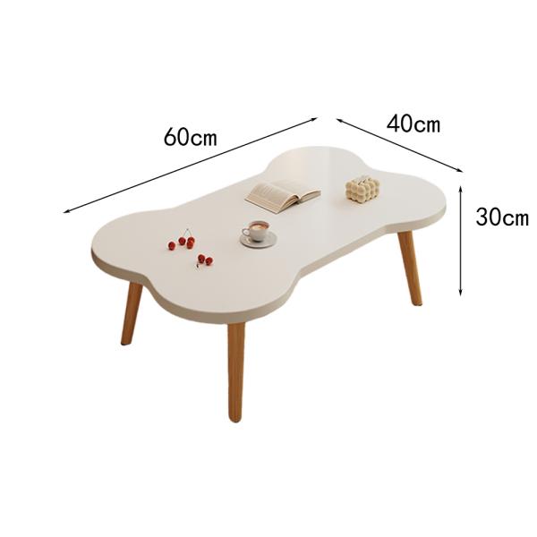 MuXing Kleiner Moderner Couchtisch, Stilvoller Beistelltisch für Wohnzimmer, Vielseitiger Teetisch, Perfekt als Kaffee-Tisch Weiß 60*40*30cm 【VB563G】