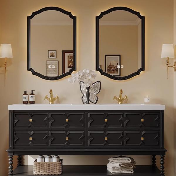 MuXing Sinterstein Waschbecken Set, Badezimmer Waschtisch Set, Modernes Badmöbel Set, mit Armaturenloch 130*55cm