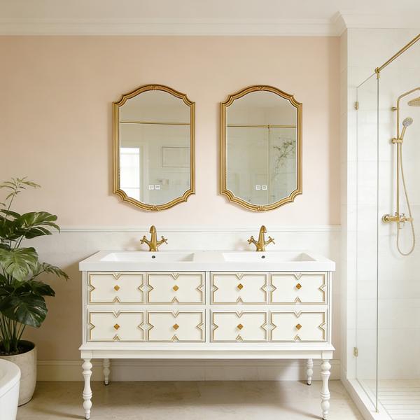 MuXing Sinterstein Waschbecken Set, Badezimmer Waschtisch Set, Modernes Badmöbel Set, mit Armaturenloch 130*55cm