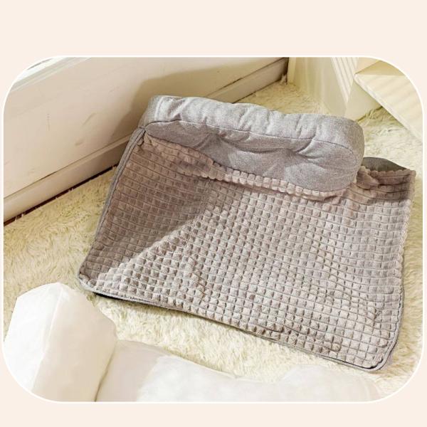 Muxing Hundebett, abnehmbar und waschbar, weiche Hundematte als Schlafmatte, Haustierbett, Hundekissen, Hundeliege für kleine Hunde Grau