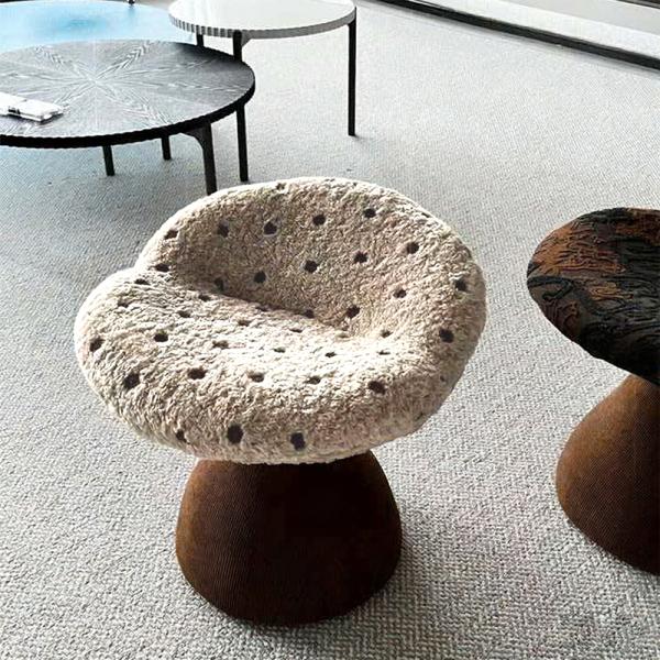 MuXing Sitzhocker Gepolstert – Polsterhocker, Schminkhocker, Schuhwechselbank, Sofa Fußhocker, Kleiner Hocker für Wohnzimmer, Schlafzimmer Braun 54*52*48cm