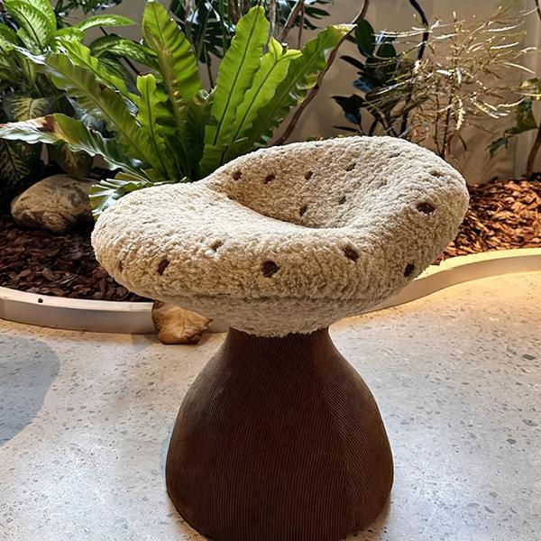 MuXing Sitzhocker Gepolstert – Polsterhocker, Schminkhocker, Schuhwechselbank, Sofa Fußhocker, Kleiner Hocker für Wohnzimmer, Schlafzimmer Braun 54*52*48cm