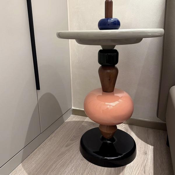 MuXing Moderner Beistelltisch für kleine Räume – Vielseitiger Dekotisch und praktischer Couchtisch für Sofa, Wohnzimmer und enge Räume L45*H69cm