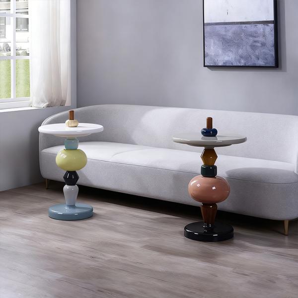 MuXing Moderner Beistelltisch für kleine Räume – Vielseitiger Dekotisch und praktischer Couchtisch für Sofa, Wohnzimmer und enge Räume L45*H69cm