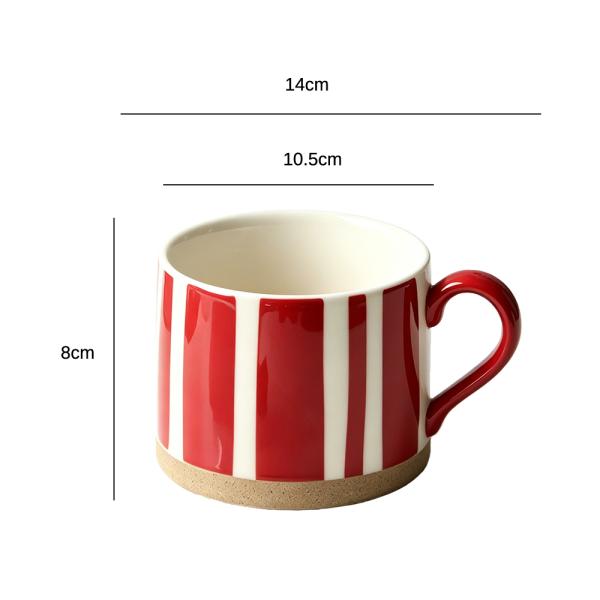 Muxing Keramik Kaffeebecher mit Henkel, Tasse, Trinkbecher, Teetasse, Cappuccinotasse, Kaffeetasse, Retro Becher 450ML