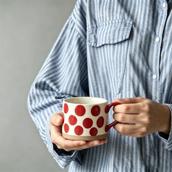 Muxing Keramik Kaffeebecher mit Henkel, Tasse, Trinkbecher, Teetasse, Cappuccinotasse, Kaffeetasse, Retro Becher 450ML