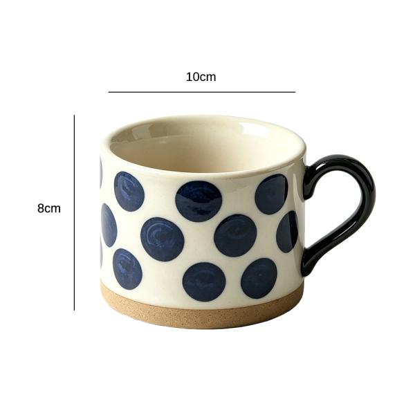 Muxing Keramik Kaffeebecher mit Henkel, Tasse, Trinkbecher, Teetasse, Cappuccinotasse, Kaffeetasse, Retro Becher 450ML
