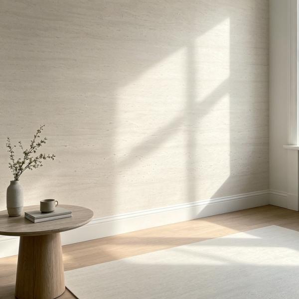 MuXing 3D Wandpaneele in Travertin-Optik, flexible Wandverkleidung zum Zuschneiden, Wandfolie für Hintergrundwand, Raumteiler & Eingangsbereich 120 × 60 cm, 22,21 €/m²