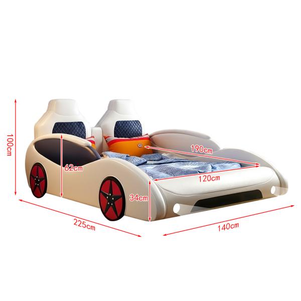 Muxing Auto LED Raser Jungen Kinder Bett Cool Bequem weiß 【W979B】