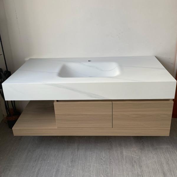 Muxing Waschbecken mit schublade Ablage Waschtisch LED Spiegel Badezimmerspüle 【RW2032-K】