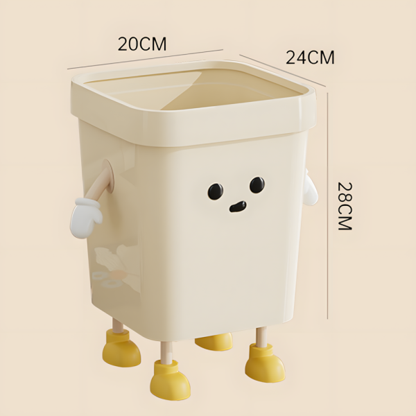 MuXing Mülleimer ohne Deckel, hochwertiger Abfallbehälter für Wohnzimmer, Küche – für den täglichen Gebrauch Cremeweiß 20 x 24 x 28cm 16L【LJT-F885】