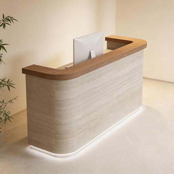 MuXing Empfangstheke, Rezeptionstheke, Bürotheke, Verkaufstresen, Multifunktionale Theke【Yuanmuse+dongshi】