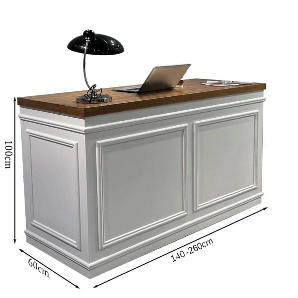 Muxing Empfangstisch Kasse Theke Restaurant Kasse Verkaufstisch Ladentisch Weiß 【FXBG】