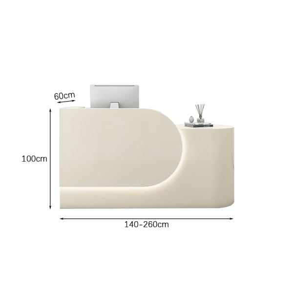 Muxing Bartheke, Kassentresen, Verkaufstresen, mit LED-Beleuchtung, geeignet für Restaurant, Geschäft, Beige【M HYH】