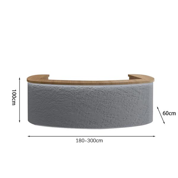 MuXing Empfangstheke – Moderne Kassentheke & Verkaufstresen für Modegeschäft, Bar, Café – Theke für Laden & Gastronomie Grau【YQS B】