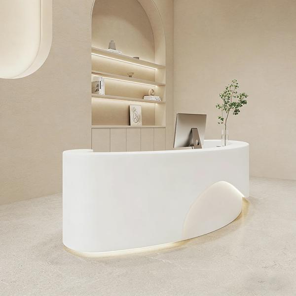 MuXing Empfangstheke, Bartheke, Theke, Bar, Tresen, Rezeptionstheke, Empfangstresen, Rezeption Weiß 【FDHB】