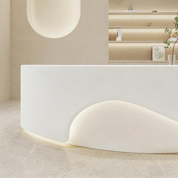 MuXing Empfangstheke, Bartheke, Theke, Bar, Tresen, Rezeptionstheke, Empfangstresen, Rezeption Weiß 【FDHB】