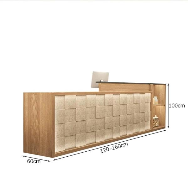 MuXing Bartisch Tresen Theke Empfang Servicebereich Empfangstheke Kassentheke Kasse LED-Bartheke Maßgefertigte Bartheke Braun