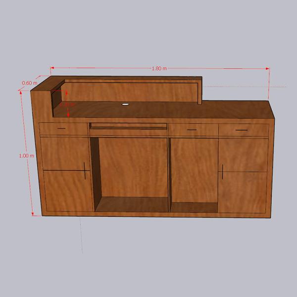MuXing Maßanfertigung Theke, Bartheke, Tisch, Empfangstresen, Rezeption, Empfangstheke, Industrial-Bar, Kassenstation Braun【BMBW】