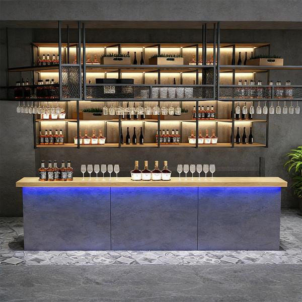 Muxing Kaffeebar, Theke, Tresen, Barbereich, Empfangstheke, Bar mit Ambientebeleuchtung, Maßgeschneiderte Bar /YSLMBT/