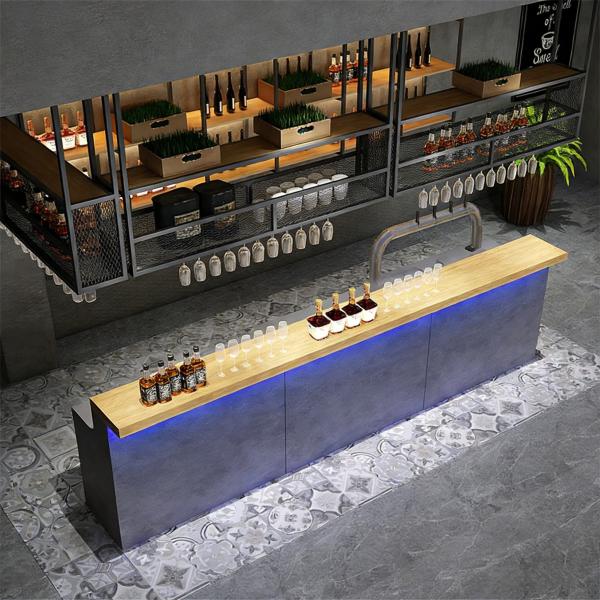 Muxing Kaffeebar, Theke, Tresen, Barbereich, Empfangstheke, Bar mit Ambientebeleuchtung, Maßgeschneiderte Bar /YSLMBT/