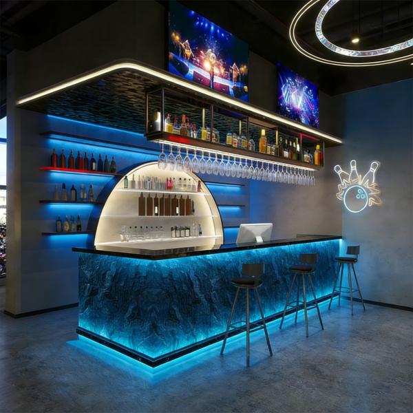 Muxing Bartheke Theke für Bar Café Empfangstheke Tresen Restaurant Rezeptionstheke Kasse Verkaufstheke Gastronomie Möbel Schwarz【HWHS】