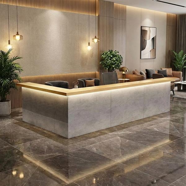 MuXing Eckige Bartheke,Restaurant-Kassentheke,Bar-Bartheke,Café-Bartheke,Ladentheke,Theke für Gaststätten, Maßgefertigte Bartheke Grau