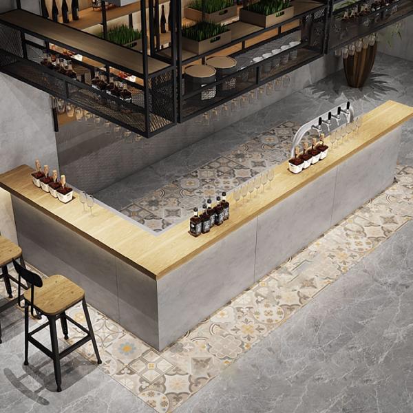 MuXing Eckige Bartheke,Restaurant-Kassentheke,Bar-Bartheke,Café-Bartheke,Ladentheke,Theke für Gaststätten, Maßgefertigte Bartheke Grau